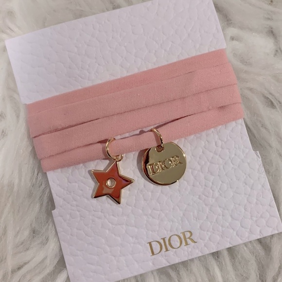 DIOR Pink Perfumable Links with 2 Goldtone Charms for Bracelet/Choker women’s - Picture 1 of 8
